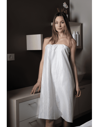 Shower towel, non-woven material, 100x150cm, white, disposable, 1pcs