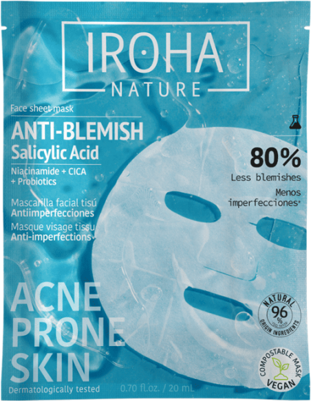 IROHA NATURE ACNE PRONE -naamio salisyylihapolla rasvaiselle akneiholle 20ml