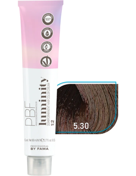 Professional By Fama Luminity 5.30 sävyttävä hiusväri, vaaleanruskea luonnollisella kultavivahteella, 80 ml