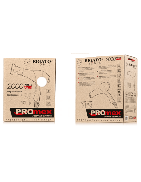 PROMEX Hiustenkuivaaja RIGATO-2 ionic, musta (2000 wattia)