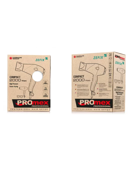 PROMEX Zefix -hiustenkuivaaja, 2000 W, turmaliinilla, valmistettu Ranskassa