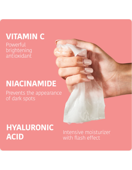 IROHA NATURE Kasvonaamio hyaluronihapolla ja C-vitamiinilla 20ml