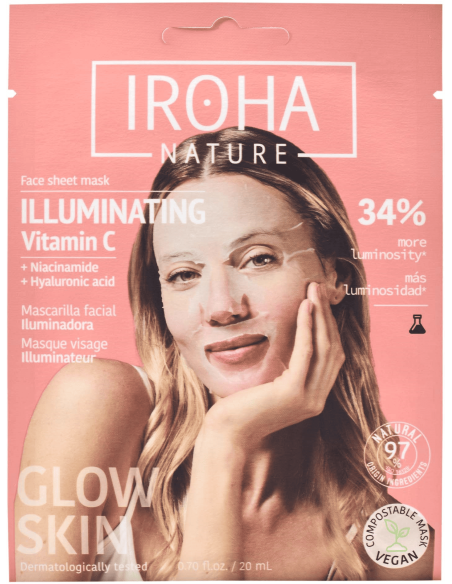 IROHA NATURE Kasvonaamio hyaluronihapolla ja C-vitamiinilla 20ml