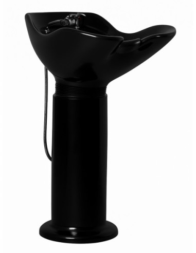 Hiustenpesuallas jalustalla, musta