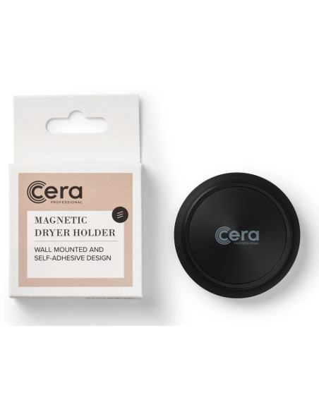 Hiustenkuivaajan pidike, seinäkiinnitys, magneetti, musta