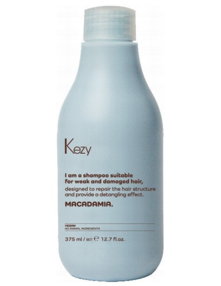 KEZY Vaurioituneiden hiusten hoitosetti MACADAMIA (Shampoo 375ml + Hiusnaamio 200ml)