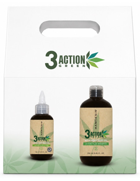 3ACTION GREEN ACTIVE PLUS -shampoo nro 2 250 ml + ACTIVE PLUS -voide nro 3 100 ml