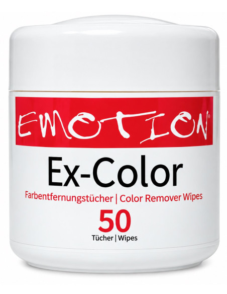 Emotion EX-COLOR -hiusväritahrojen poistopyyhkeet, 50 kpl, värin hellävaraiseen poistoon iholta