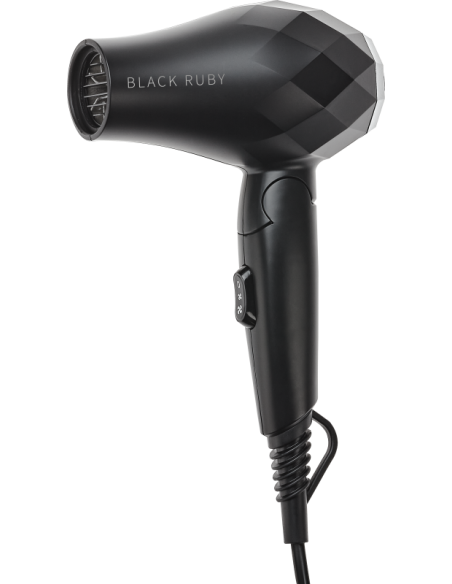 Efalock BLACK RUBY -minihiustenkuivaaja, musta, taitettava 1000 W:n matkakuivaaja