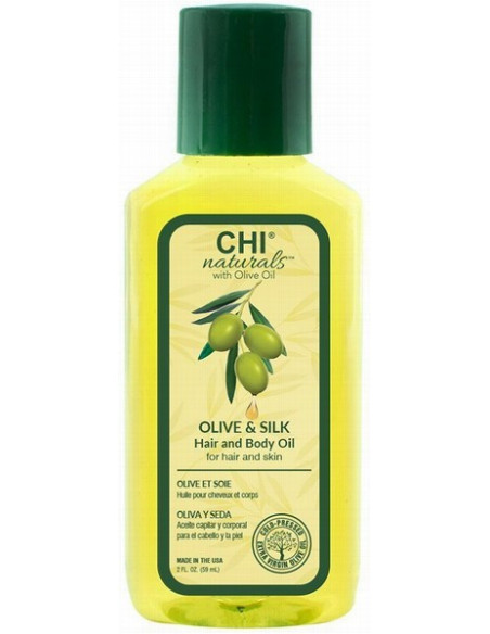 CHI OLIVE ORGANICS  olīvu &amp, zīda matu un ķermeņa eļļa 59ml