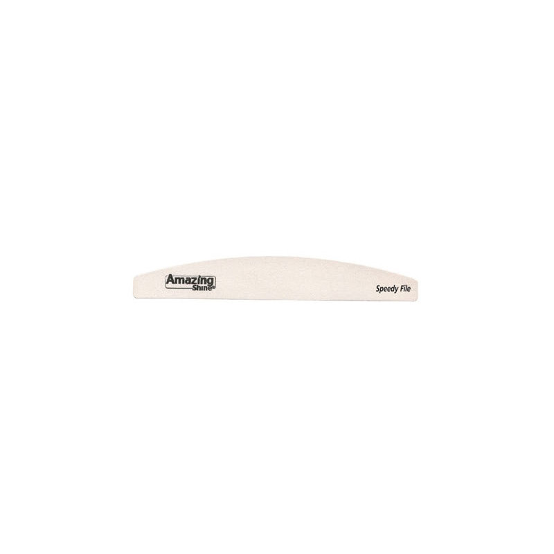 Nail file, white, pink middle, 100/100, Halfmoon Speedy White, 1 pc.