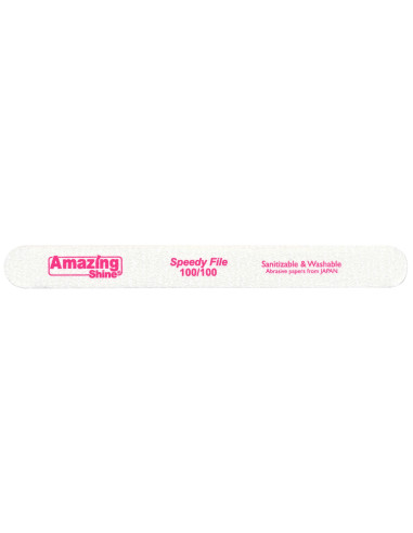 Nail file, 7'', white, pink middle, 100/100, Speedy White, 1 pc.