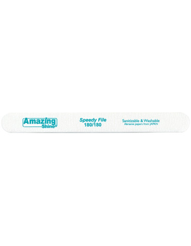 Nail file, 7'', white, green middle 180/180, Speedy White, 1pc.