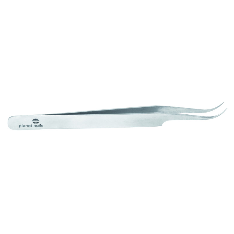 Tweezers, curved, silver 13 cm