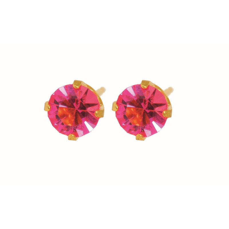 Fashion Sense Earrings G/P 5MM ROSE ZIRCON TIF pair