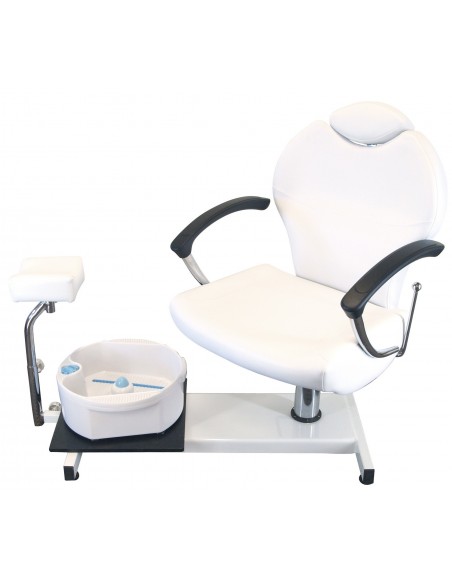 Hydraulinen pedikyyrituoli, jossa kallistuva selkänoja ja jalkakylpy Pax