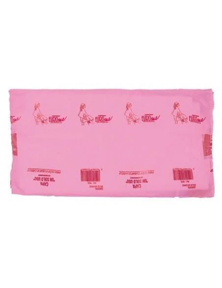 Hiusten värjäys- ja muotoiluviitta, kertakäyttöinen, muovinen, pitkä, pinkki, 90 cm x 118 cm, 30 kpl/pakkaus.