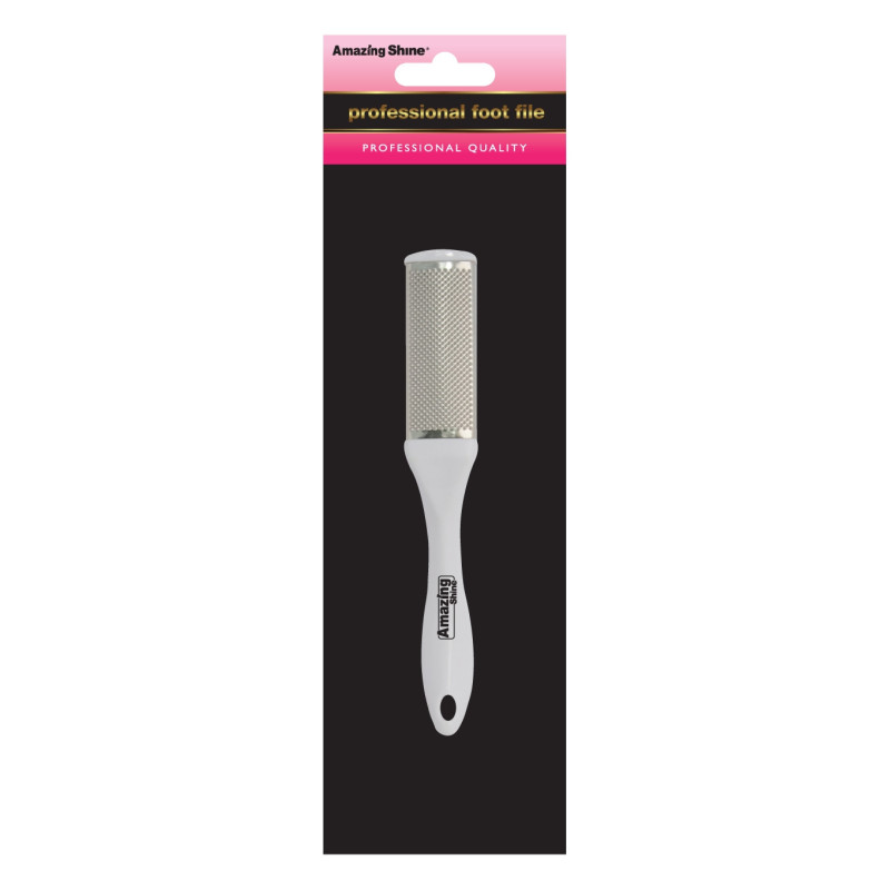 Grater for pedicure, metal, white, plastic body, 1 pc.