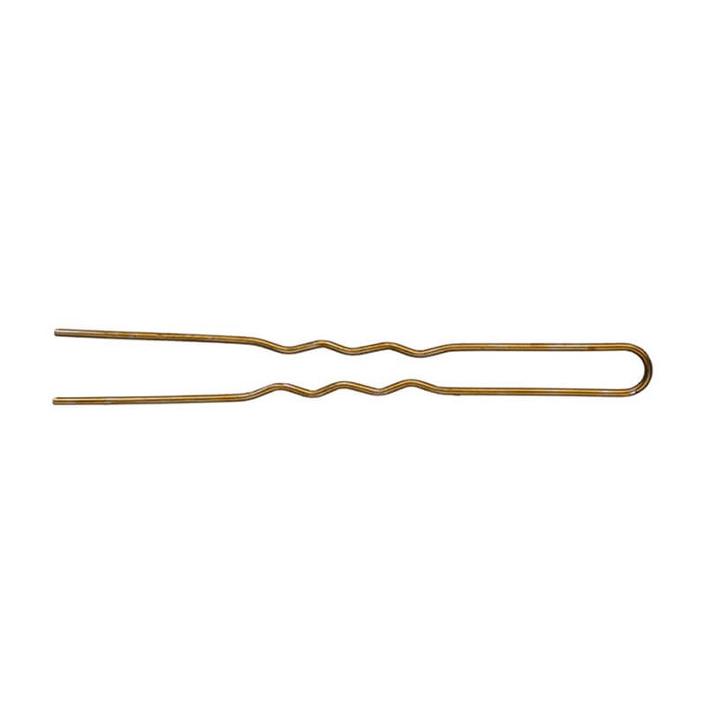 Bobby pins, 75mm, wavy, bronze 150 pieces