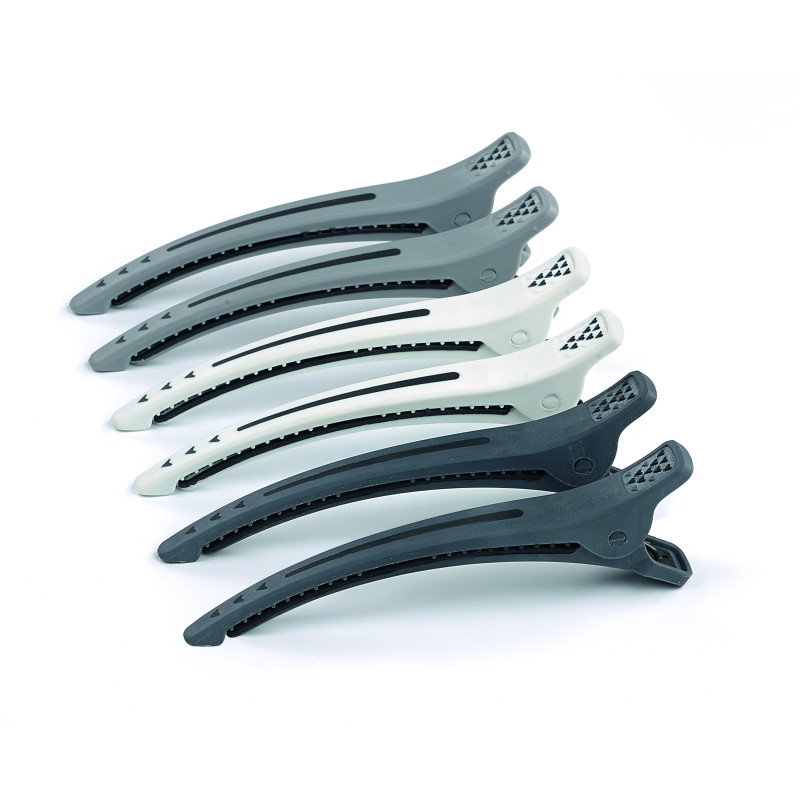 Clips for splitting and pinning hair, plastic, black, 12cm, 6pcs. / pack.