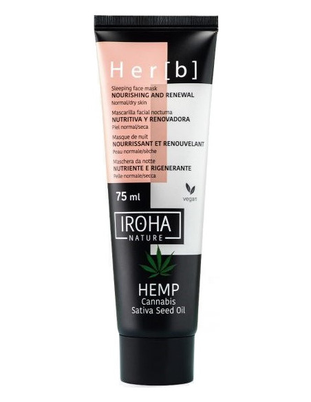 IROHA NATURE HER[B] Ravitseva ja palauttava yönaamio hamppuöljyllä 75ml