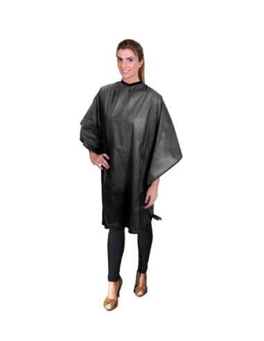 Cape with Velcro, plastic, black, 140cmx110cm, 1pc. / pack.