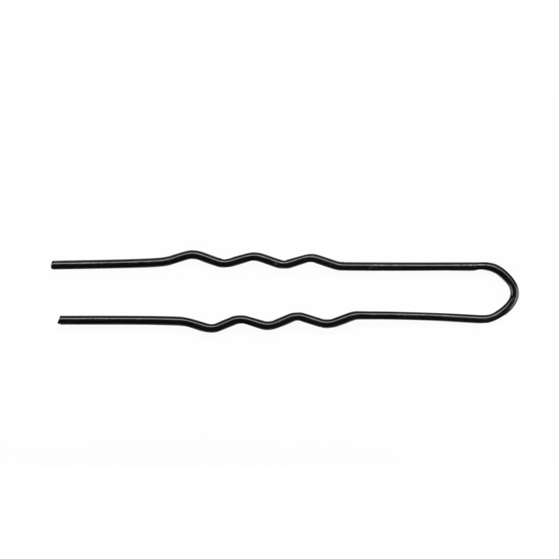 Bobby pins, 40mm, wavy, black 20pcs