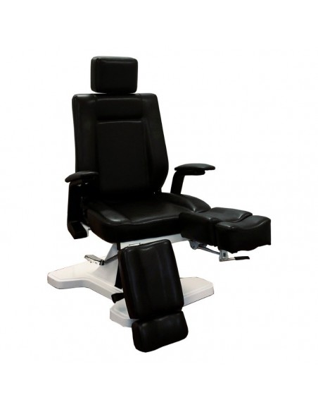 Pedikyyrituoli kääntyvillä jaloilla ja vaakasuoralla selkänojalla Podo-N, musta