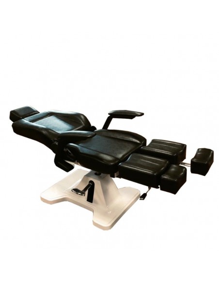 Pedikyyrituoli kääntyvillä jaloilla ja vaakasuoralla selkänojalla Podo-N, musta