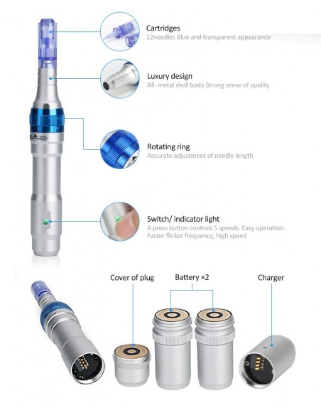 Dr. Pen Mikroneulauslaite Dermapen A6 Ultima Professional Plus, akulla