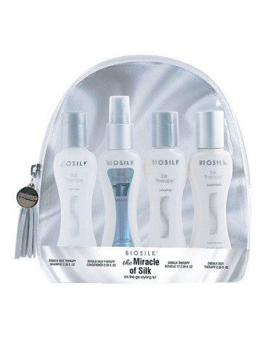 BIOSILK SILK Therapy  -  THE MIRACLE OF SILK Travel Kit  Silk Original 67ml + 17 Miracle 67ml +  Shampoo 67ml + Conditioner 67m