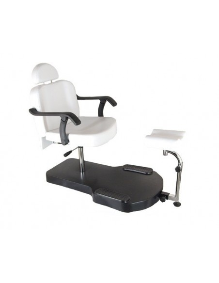 Pedikyyrituoli Span, valkoinen istuin