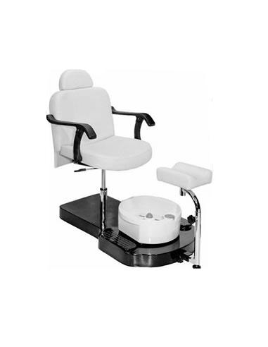 Pedikyyrituoli Span, valkoinen istuin