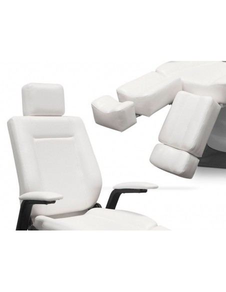 Hydraulisesti toimiva pedikyyrituoli, voidaan laskea vaakasuoraan asentoon Hepta