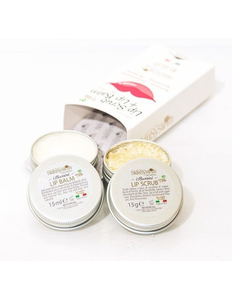 SkinSystem Lip Volume and Care -setti huulille (kuorinta 15 g + voide 15 ml)