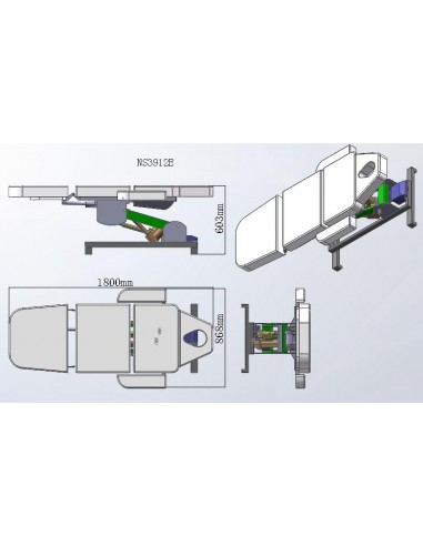 Kosmetologin sohva, jossa on neljä...