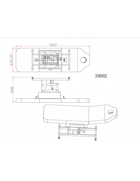 Kosmetologin sohva, jossa 1 moottori Palm