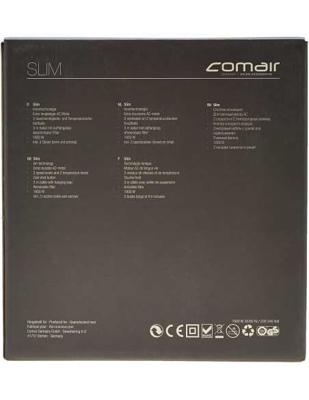 SLIM-hiustenkuivaaja turmaliinilla ja ioneilla, 1800 W