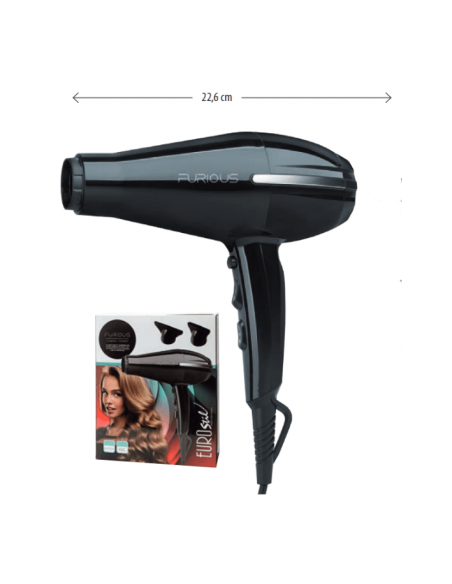 Hiustenkuivaaja FURIOUS (ionit, keraaminen, turmaliini), 2200W