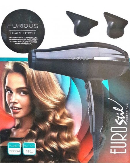 Hiustenkuivaaja FURIOUS (ionit, keraaminen, turmaliini), 2200W
