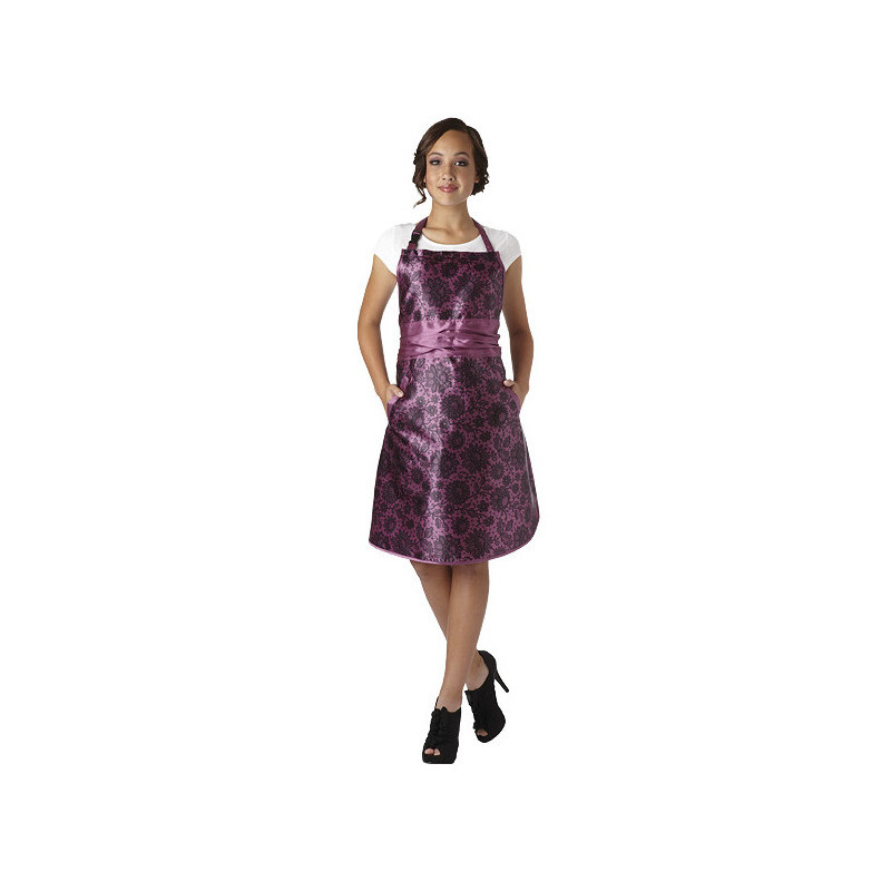 Olivia Garden Lace Apron for all salon services, plum