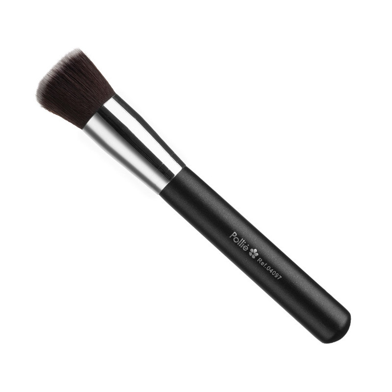 Brush Kabuki, for powder and blush, flat, nylon bristles, 17.5cm