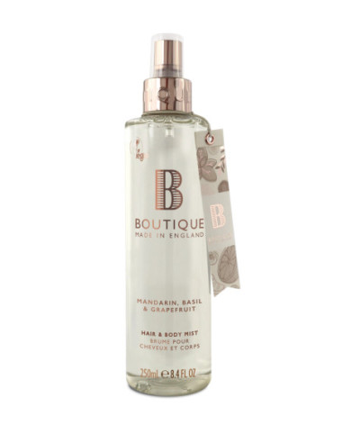 BOUTIQUE VEGAN Mandarin, Basil & Grapefruit Hair & Body Mist 250ml