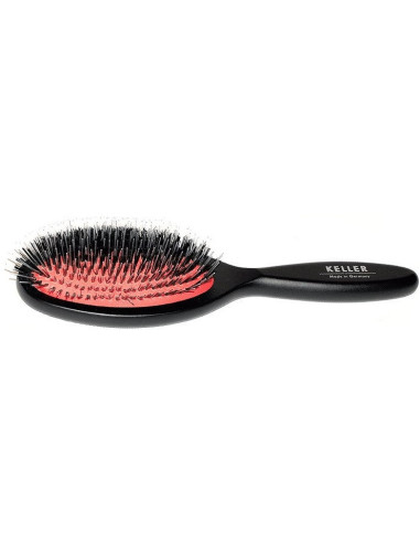 Hair brush, medium, soft, natural bristles, beech