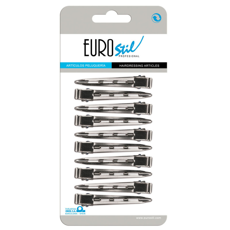 Klipsit, metallia, isot, 10 kpl.