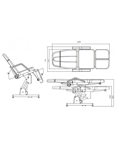 Kosmetologinen sohva, jossa on 3...