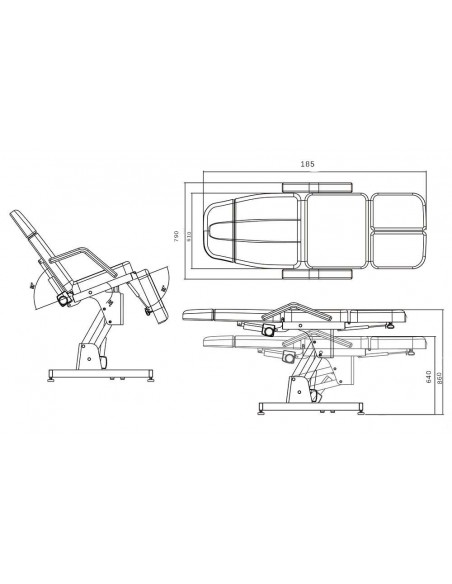 Kosmetologinen sohva, jossa on 3 moottoria, Potenza-3