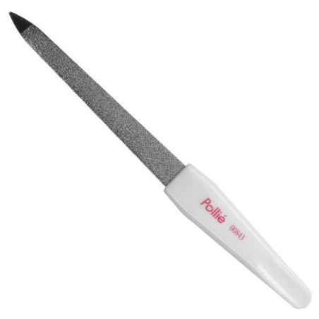 Kynsiviila Safiiri, metallinen, 15 cm, muovinen valkoinen kahva