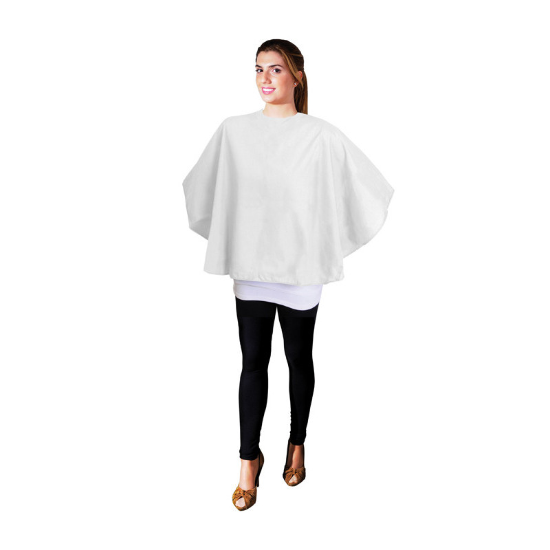 Cutting cape, 68% polyester, 35% cotton, 100x90cm, white