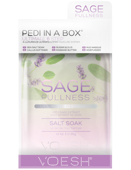 VOESH PEDI IN A BOX Jalkasetti Salvia Ultimate Pedicure, paikkaus, 6 tuotetta